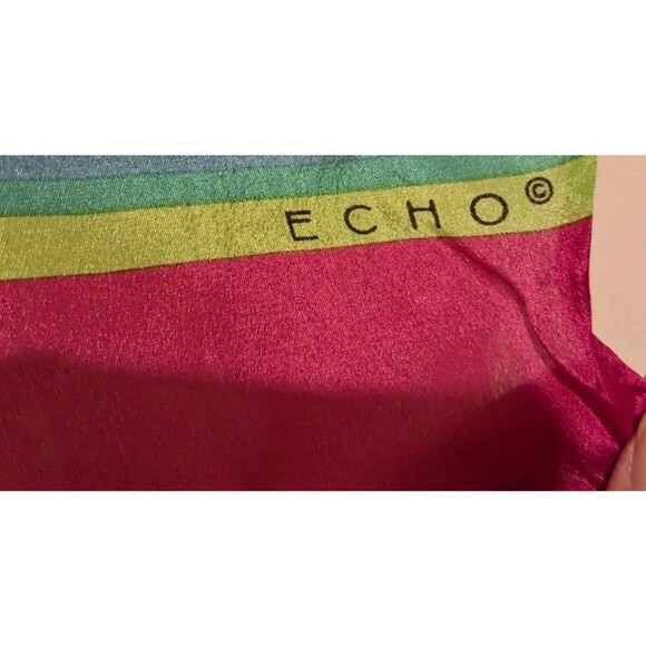 Echo Bright Multicolored Striped Long Rectangle Scarf 10”X52“ - Picture 3 of 3